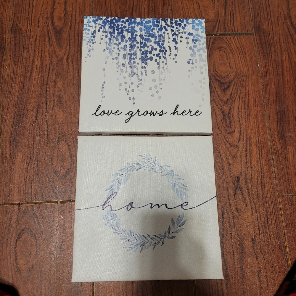 Blue and White Home Art Canvas Set